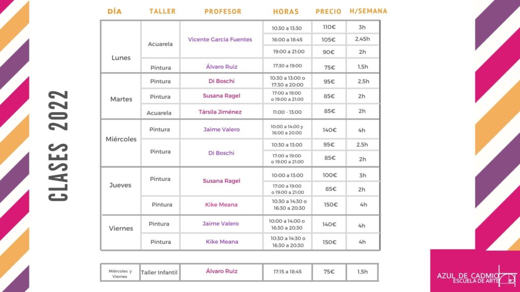 Calendario Azul de Cadmio 22